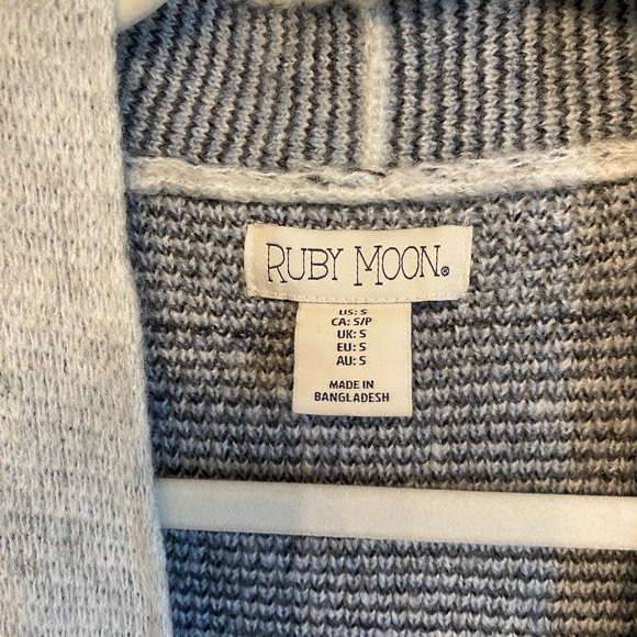 NWT Ruby Moon Boho Long Cardigan Duster Coat Sweater Size Small Blue - Picture 5 of 9